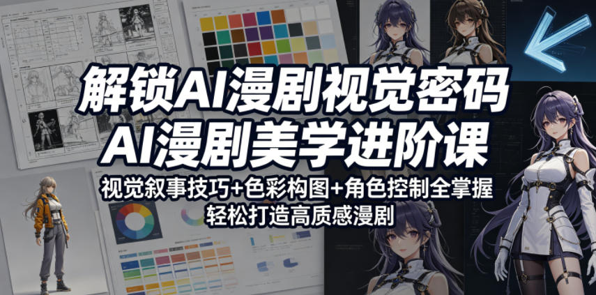解锁AI漫剧视觉密码，AI漫剧美学进阶课，视觉叙事技巧+色彩构图+角色控制全掌握，轻松打造高质感漫剧-白蛇网