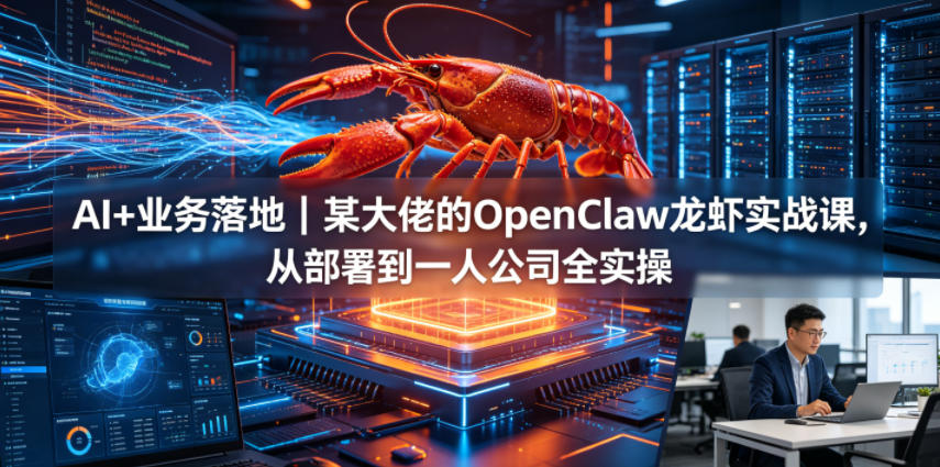 AI+业务落地｜某大佬的OpenClaw小龙虾实战课，从部署到一人公司全实操-白蛇网