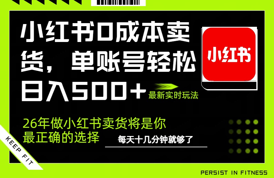 小红书0成本AI卖货，单账号轻松日入500+，完全托管AI，可矩阵放大