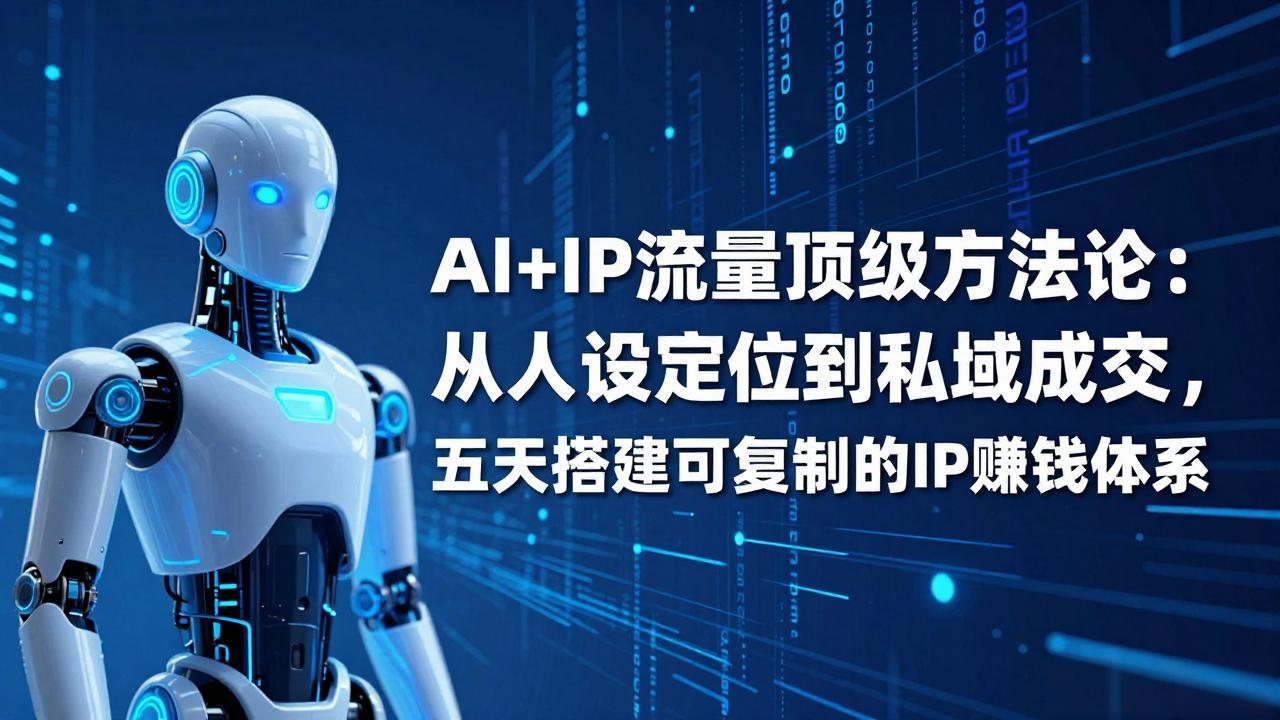 AI+IP顶级方法论：从人设定位到私域成交，五天搭建可复制的IP赚钱体系