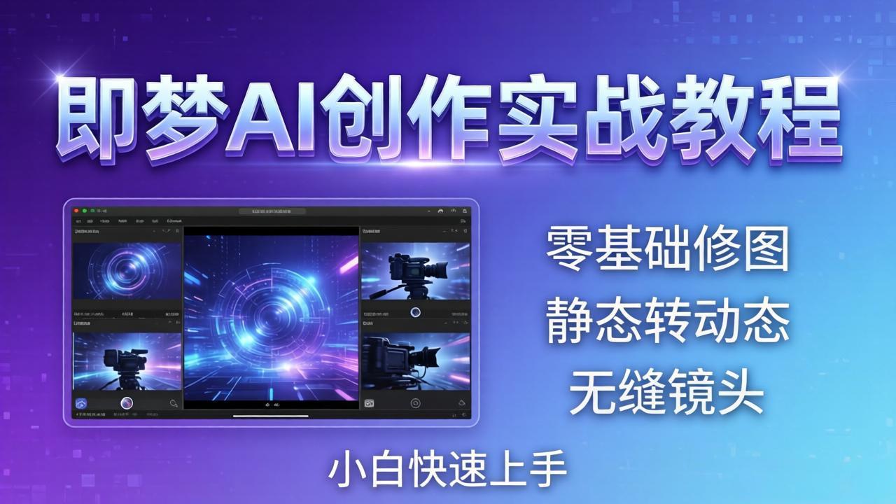 即梦AI创作实战教程，从零基础修图到AI导演，实战教学静态转动态+无缝镜头，小白快速上手-白蛇网