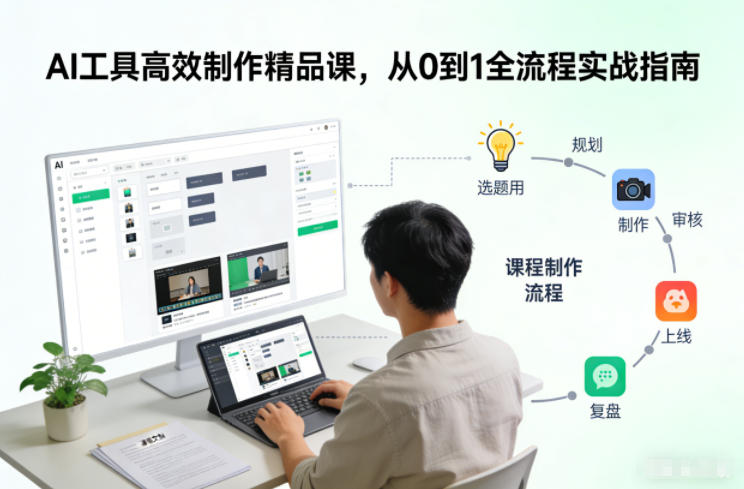 AI工具高效制作精品课，从0到1全流程实战指南