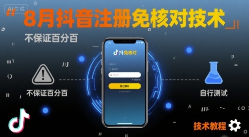 8月抖音注册免核对技术，不保证百分百，自测