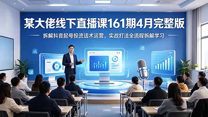 某大佬线下直播课161期4月完整版，拆解抖音起号投流话术运营，实战打法全流程拆解学习-白蛇网