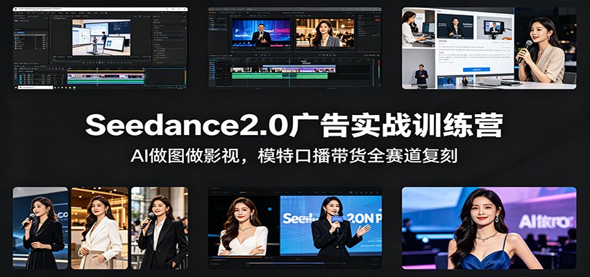 Seedance2.0广告实战训练营：AI做图做影视，模特口播带货全赛道复刻-白蛇网