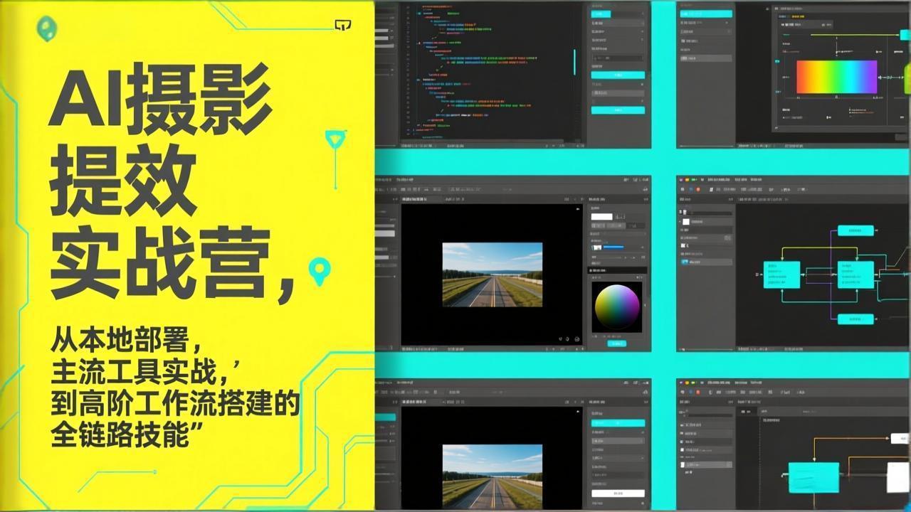 AI+摄影提效实战营，从本地部署，主流工具实战，到高阶工作流搭建的全链路技能
