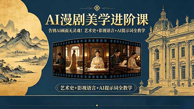 告别AI画面无灵魂！AI漫剧美学进阶课，艺术史+影视语言+AI提示词全教学-白蛇网